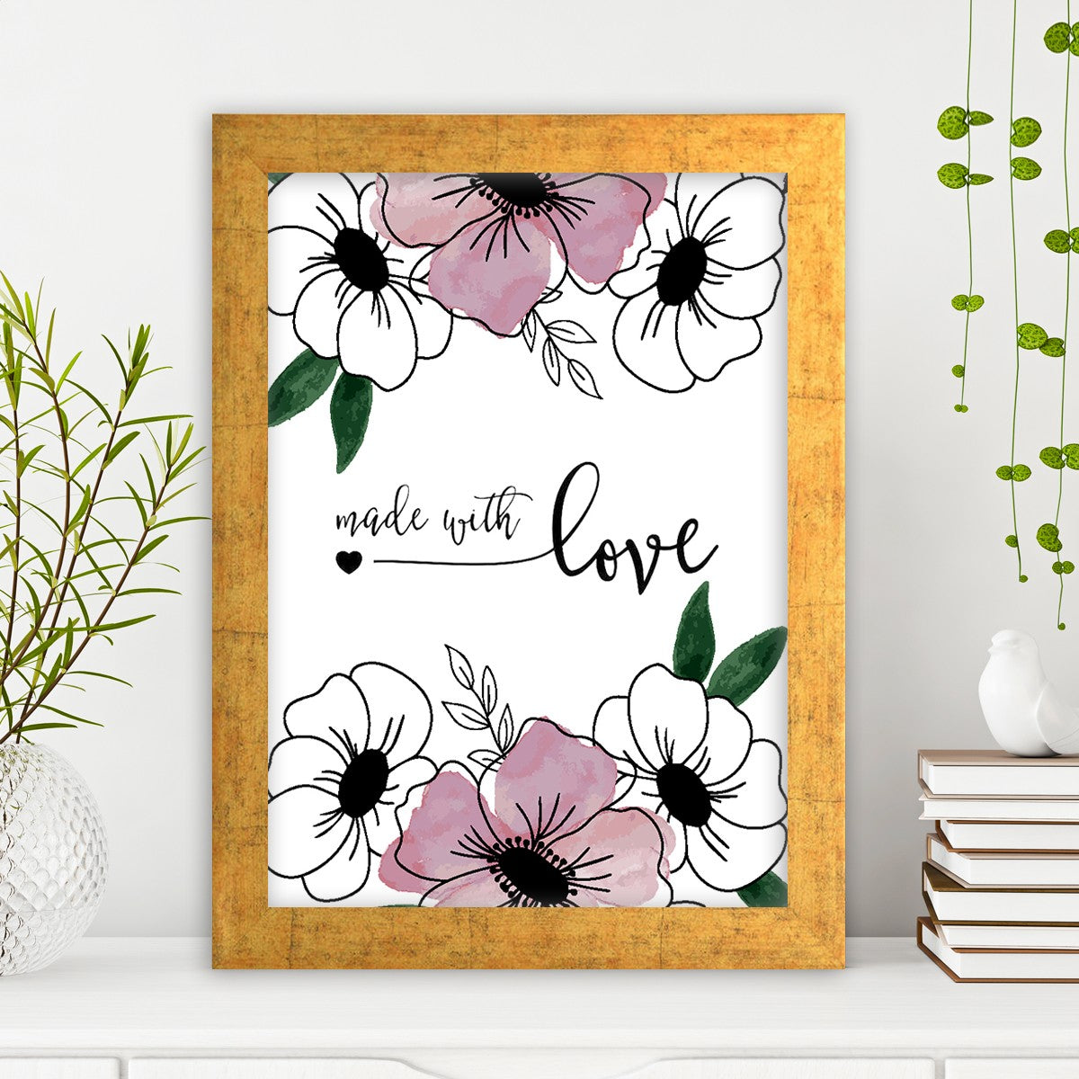 Quadro Decorativo MDF Emoldurado - Arte Multicolor 24x29cm com Moldura de Madeira 2cm