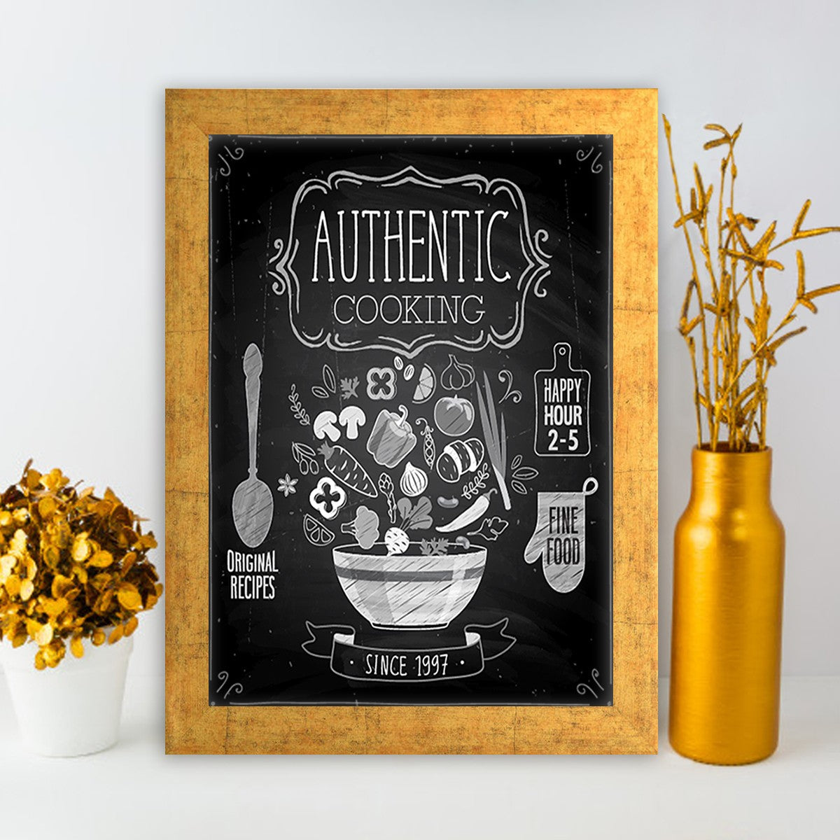 Quadro Decorativo MDF Emoldurado - Arte Multicolor 24x29cm com Moldura de Madeira 2cm