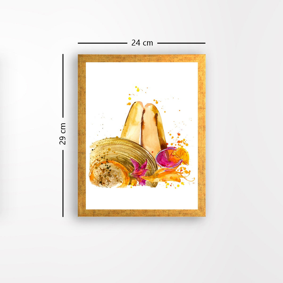 Quadro Decorativo MDF Emoldurado - Arte Multicolor 24x29cm com Moldura de Madeira 2cm