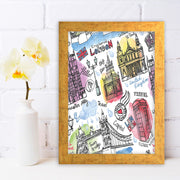 Quadro Decorativo MDF Emoldurado - Arte Multicolor 24x29cm com Moldura de Madeira 2cm