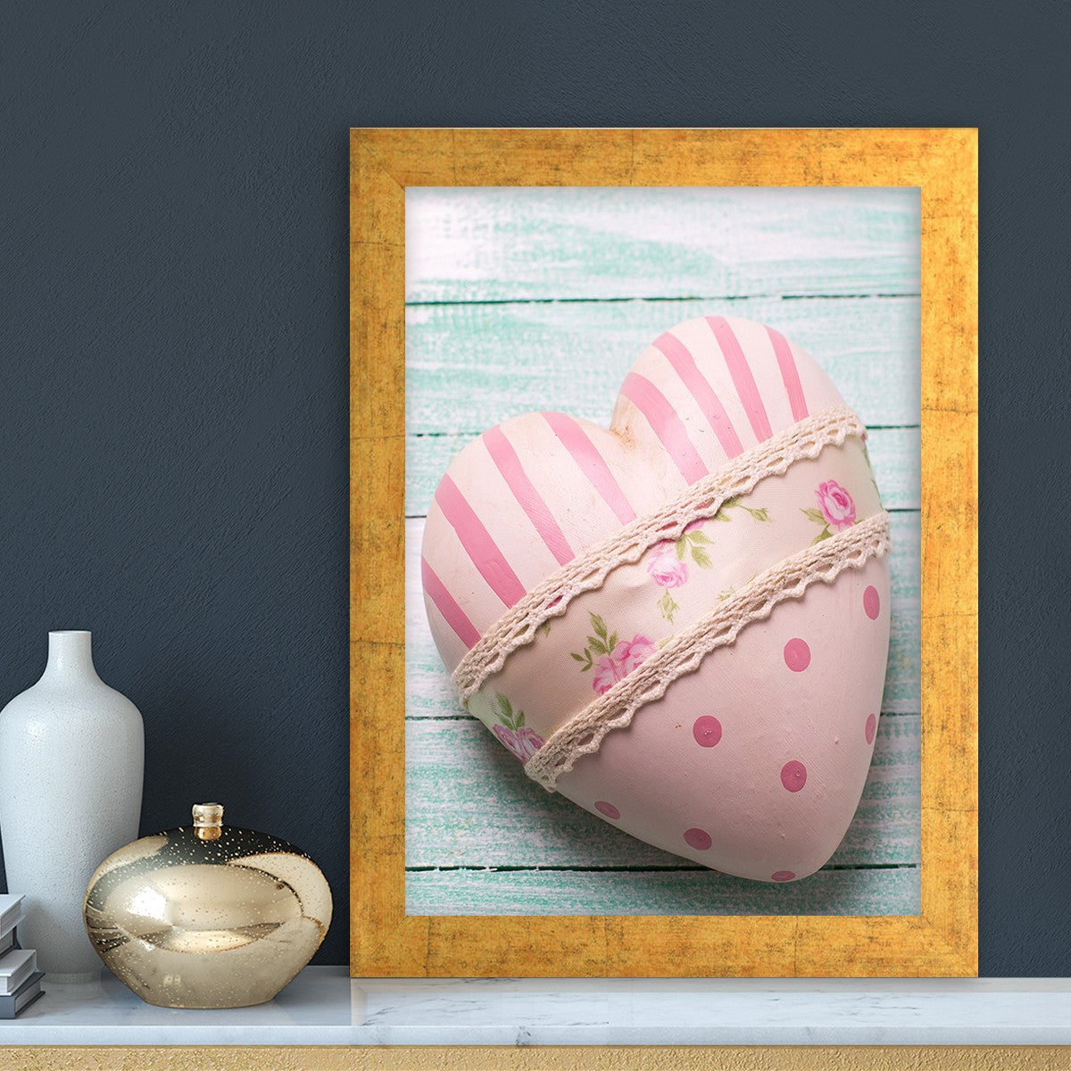 Quadro Decorativo MDF Emoldurado - Arte Multicolor 24x29cm com Moldura de Madeira 2cm