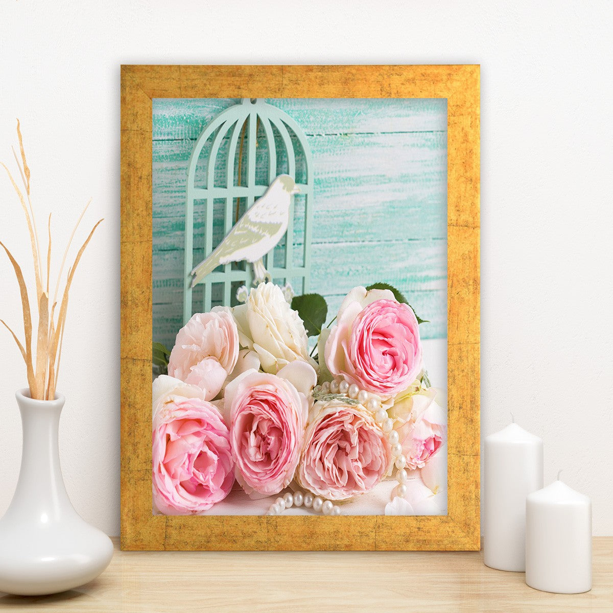 Quadro Decorativo MDF Emoldurado - Arte Multicolor 24x29cm com Moldura de Madeira 2cm