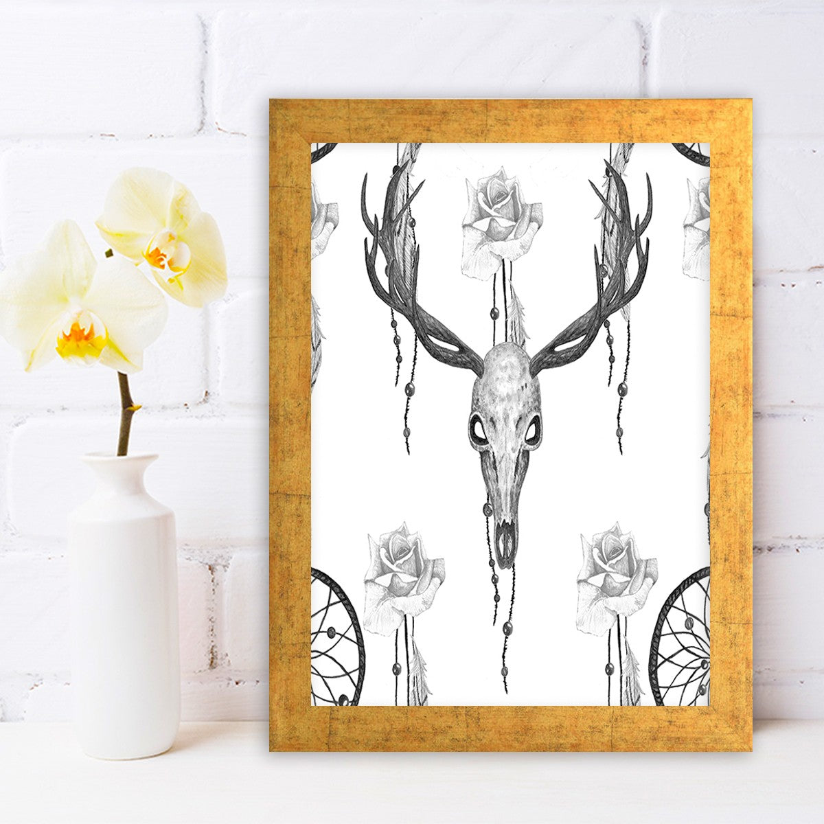 Quadro Decorativo MDF Emoldurado - Arte Multicolor 24x29cm com Moldura de Madeira 2cm