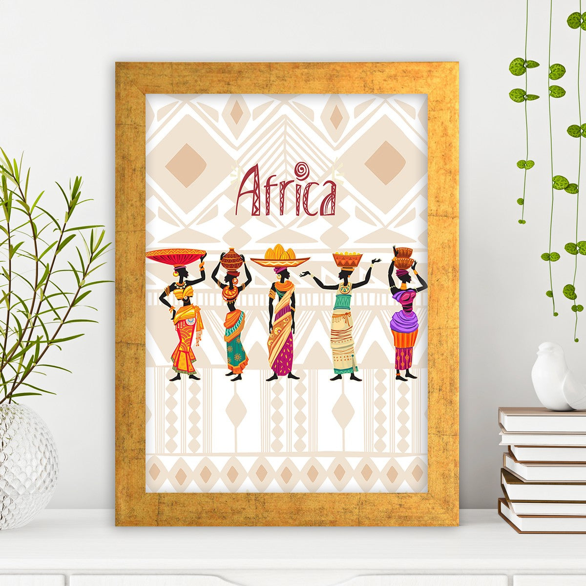 Quadro Decorativo MDF Emoldurado - Arte Multicolor 24x29cm com Moldura de Madeira 2cm