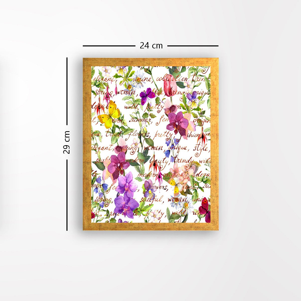 Quadro Decorativo MDF Emoldurado - Arte Multicolor 24x29cm com Moldura de Madeira 2cm