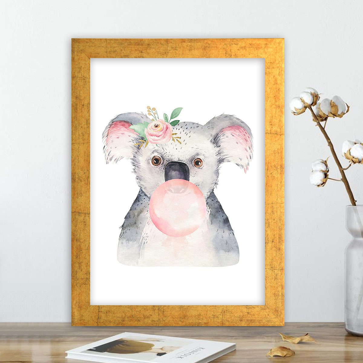 Quadro Decorativo MDF Emoldurado - Arte Multicolor 24x29cm com Moldura de Madeira 2cm