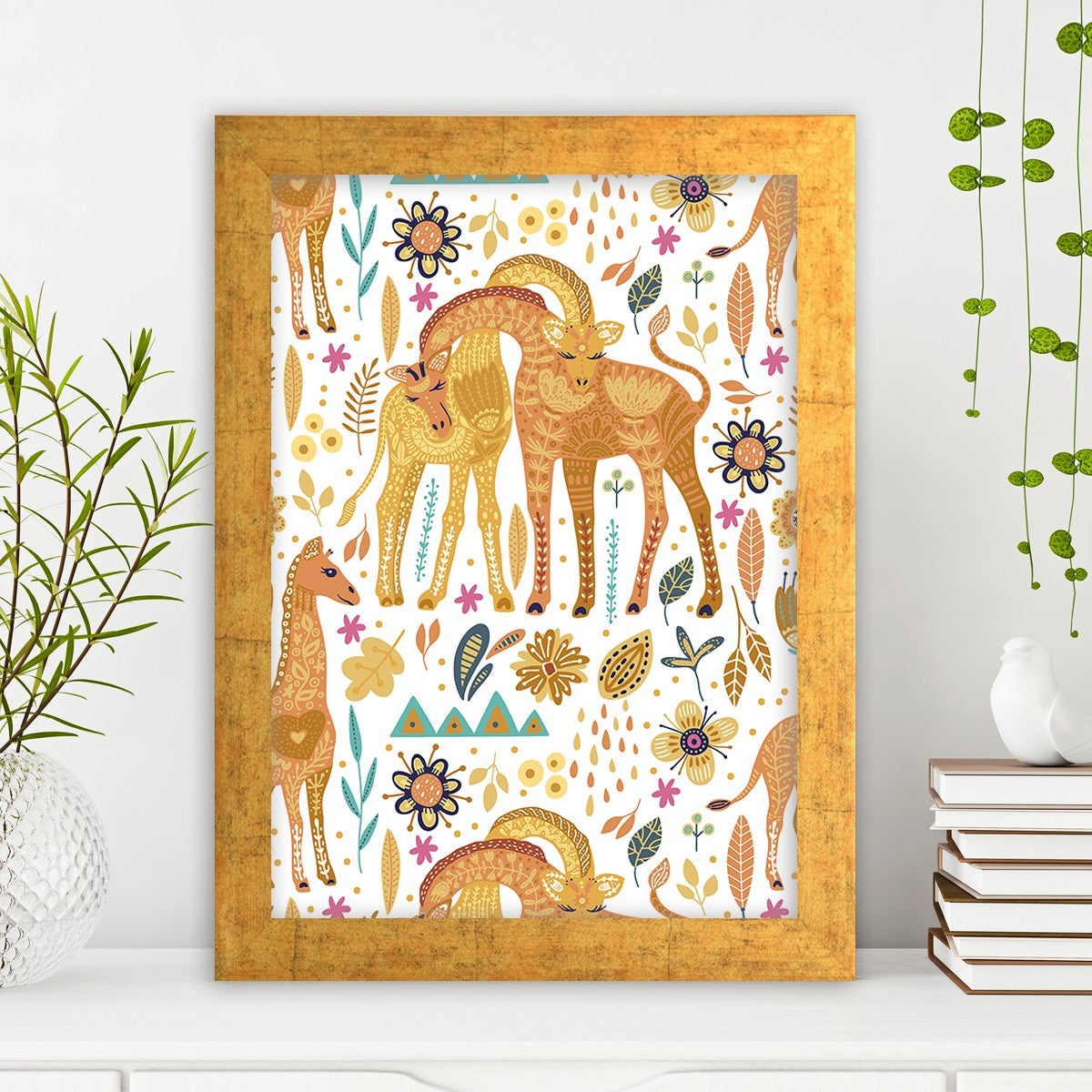 Quadro Decorativo MDF Emoldurado - Arte Multicolor 24x29cm com Moldura de Madeira 2cm