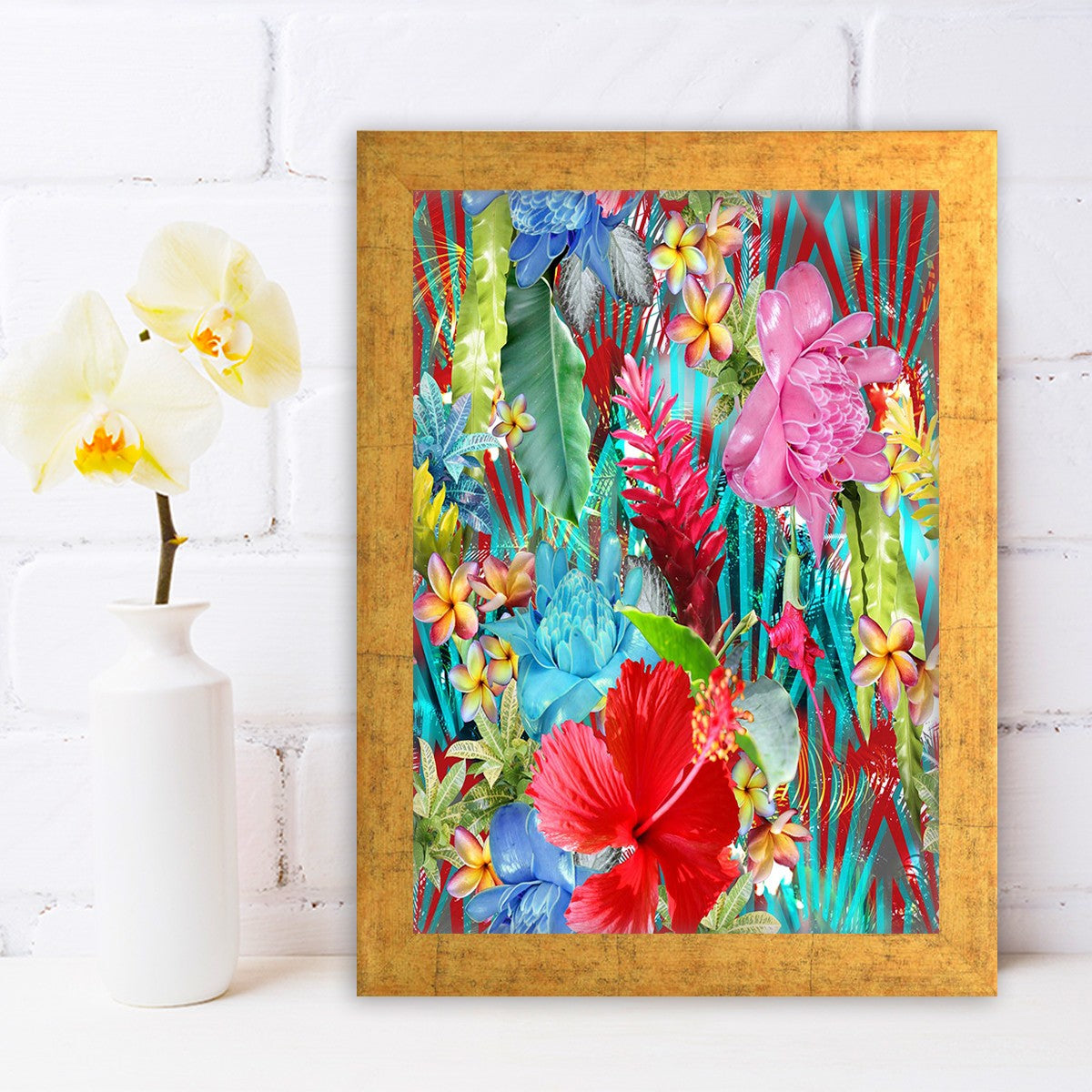 Quadro Decorativo MDF Emoldurado - Arte Multicolor 24x29cm com Moldura de Madeira 2cm