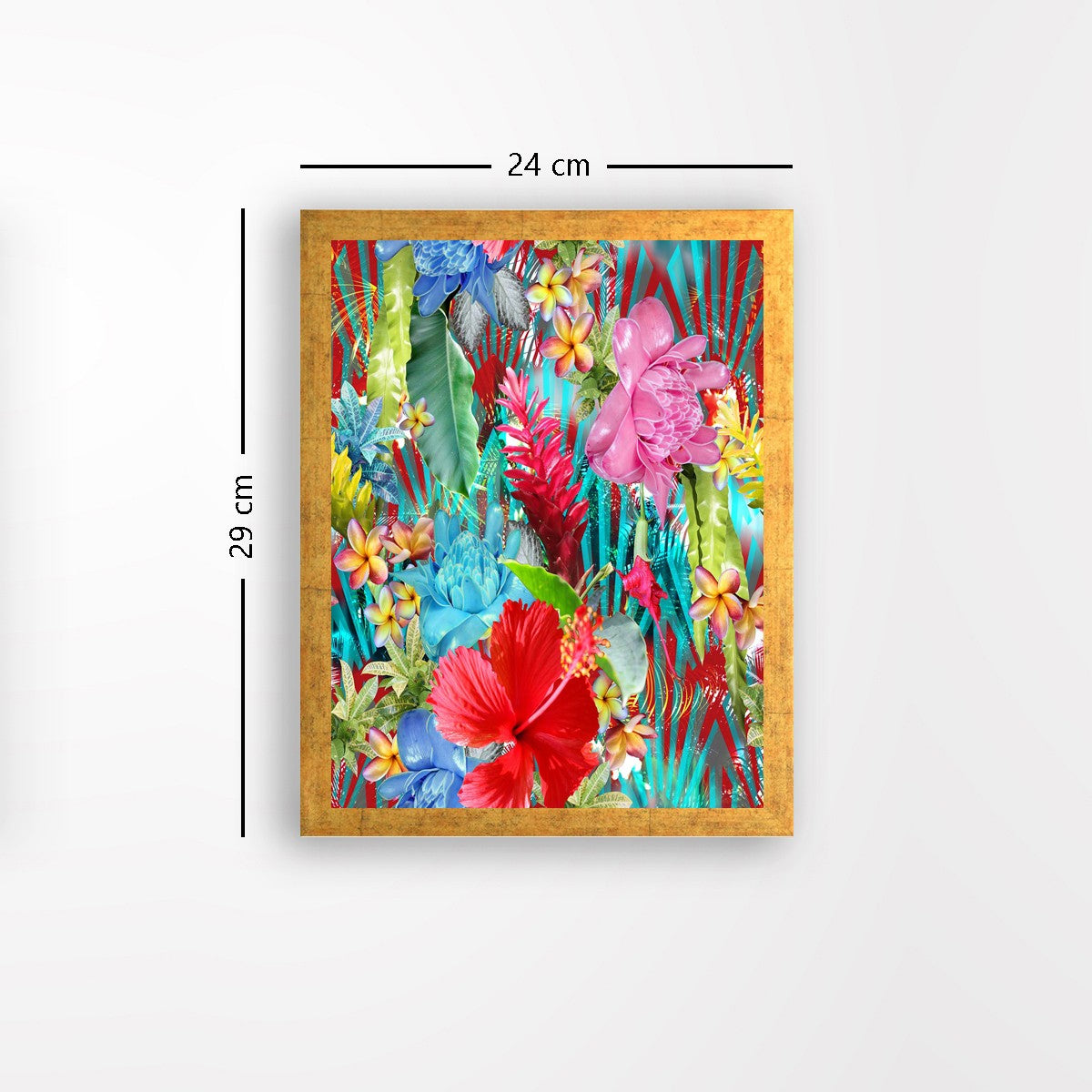 Quadro Decorativo MDF Emoldurado - Arte Multicolor 24x29cm com Moldura de Madeira 2cm