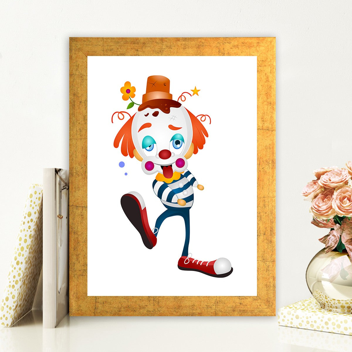 Quadro Decorativo MDF Emoldurado - Arte Multicolor 24x29cm com Moldura de Madeira 2cm