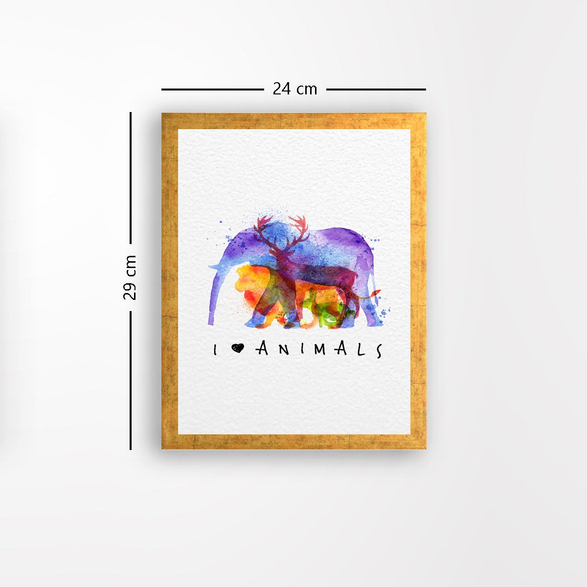 Quadro Decorativo MDF Emoldurado - Arte Multicolor 24x29cm com Moldura de Madeira 2cm