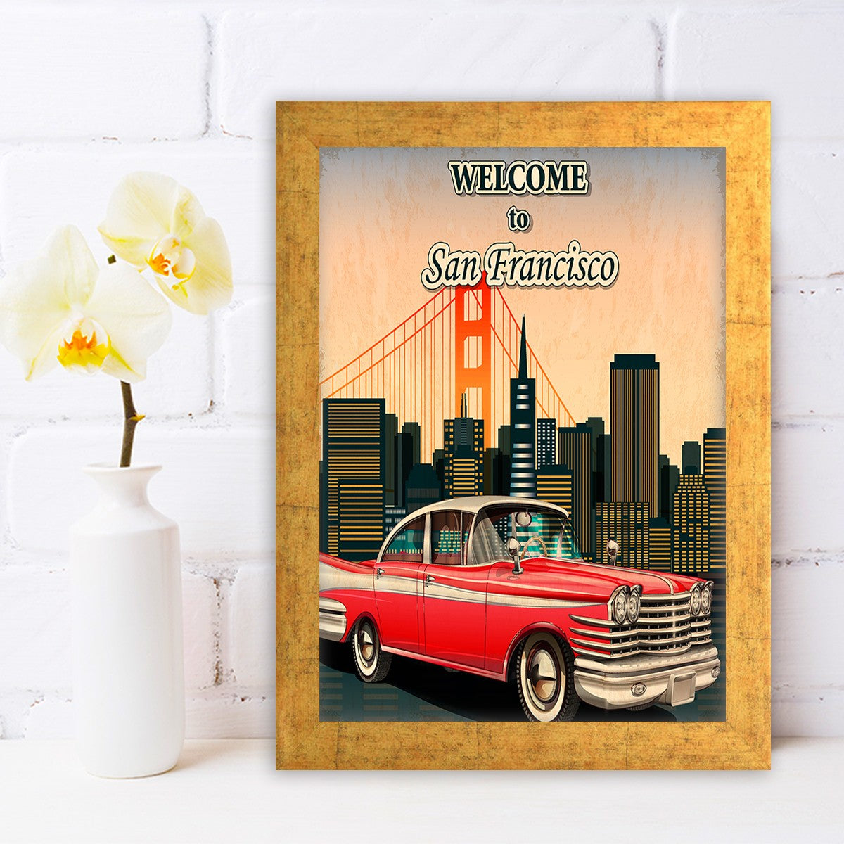 Quadro Decorativo MDF Emoldurado - Arte Multicolor 24x29cm com Moldura de Madeira 2cm