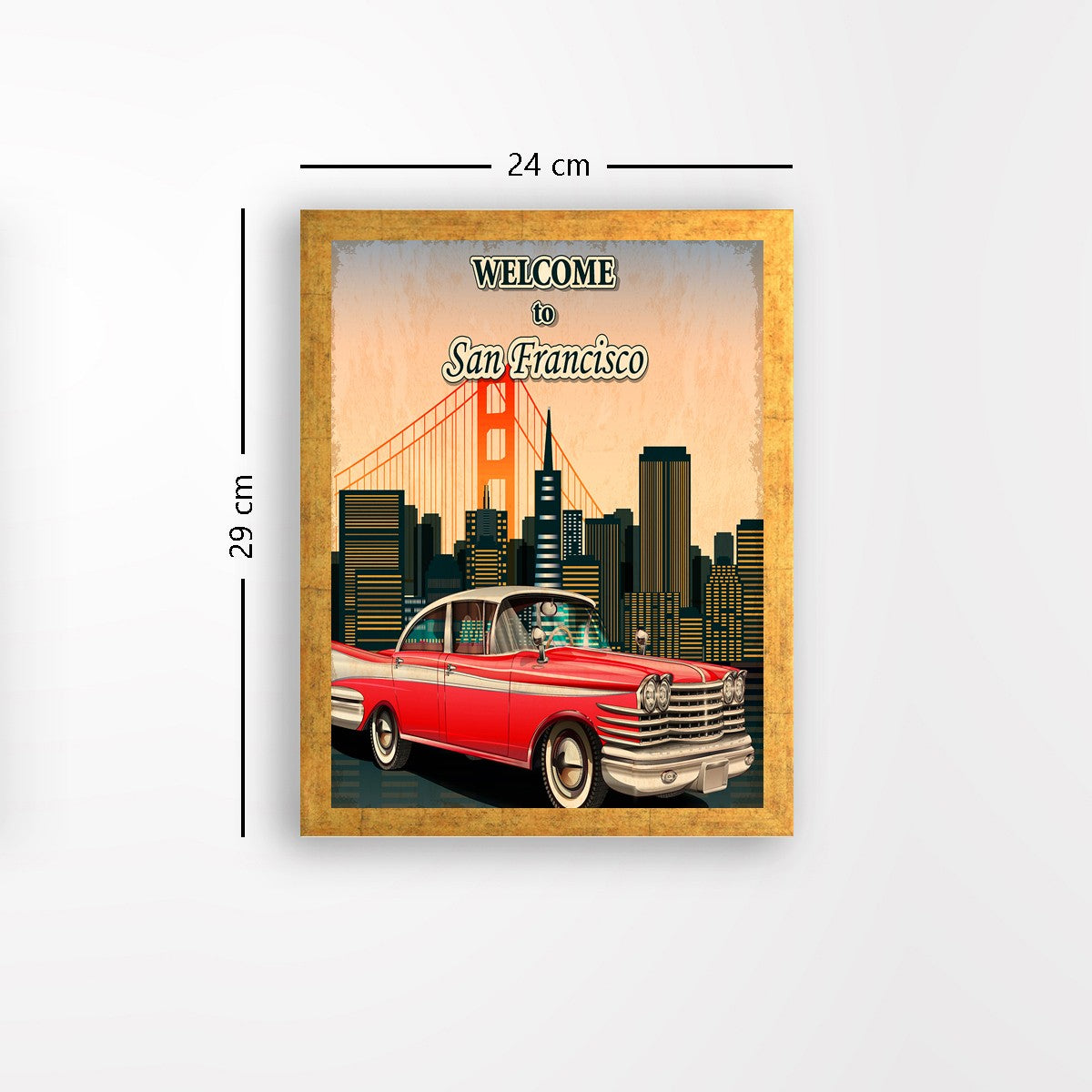 Quadro Decorativo MDF Emoldurado - Arte Multicolor 24x29cm com Moldura de Madeira 2cm