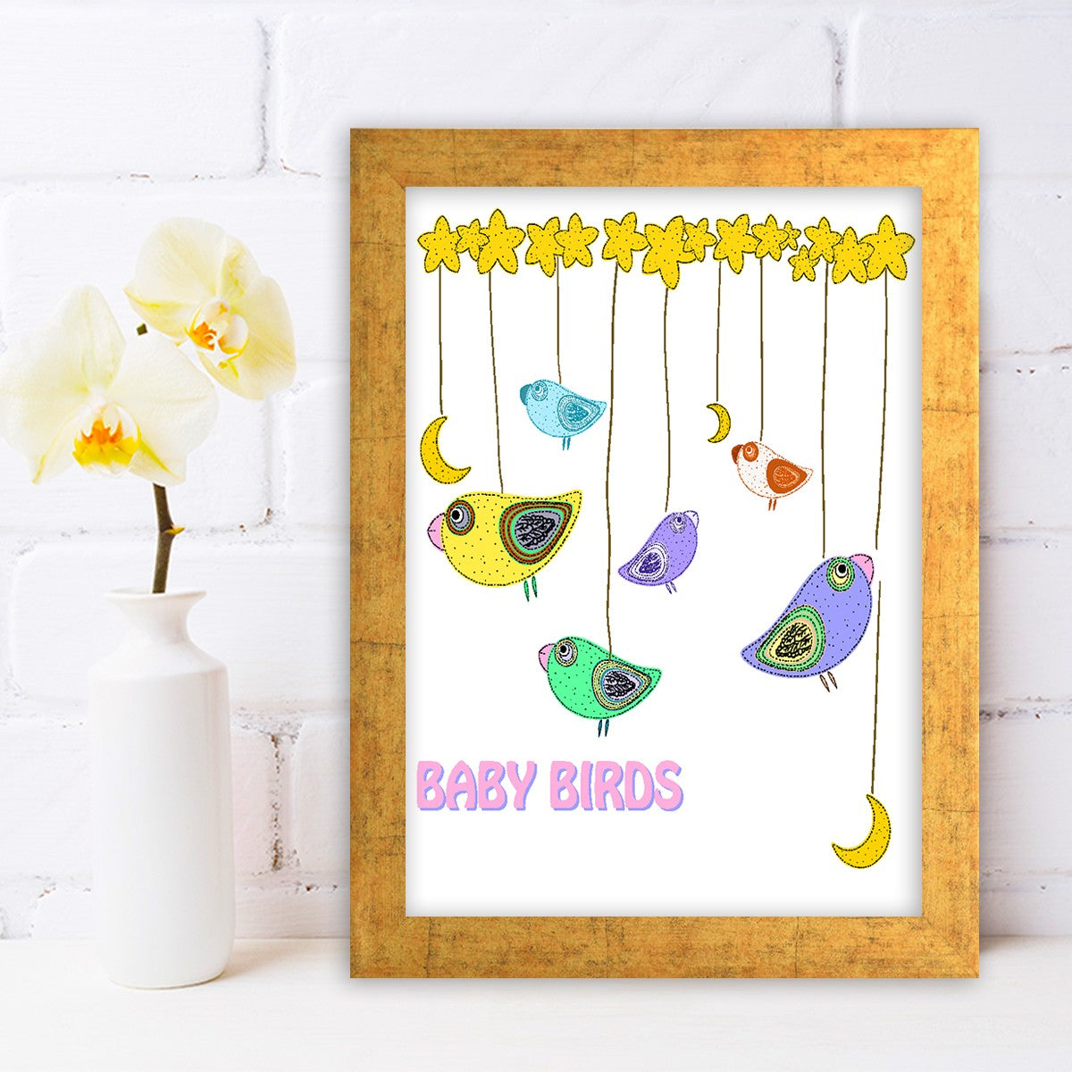 Quadro Decorativo MDF Emoldurado - Arte Multicolor 24x29cm com Moldura de Madeira 2cm