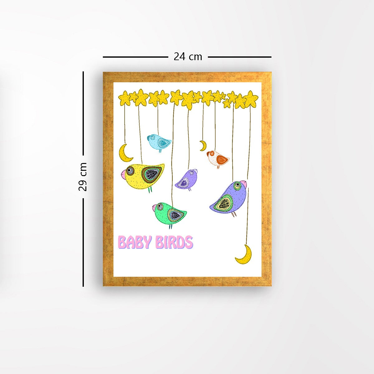 Quadro Decorativo MDF Emoldurado - Arte Multicolor 24x29cm com Moldura de Madeira 2cm