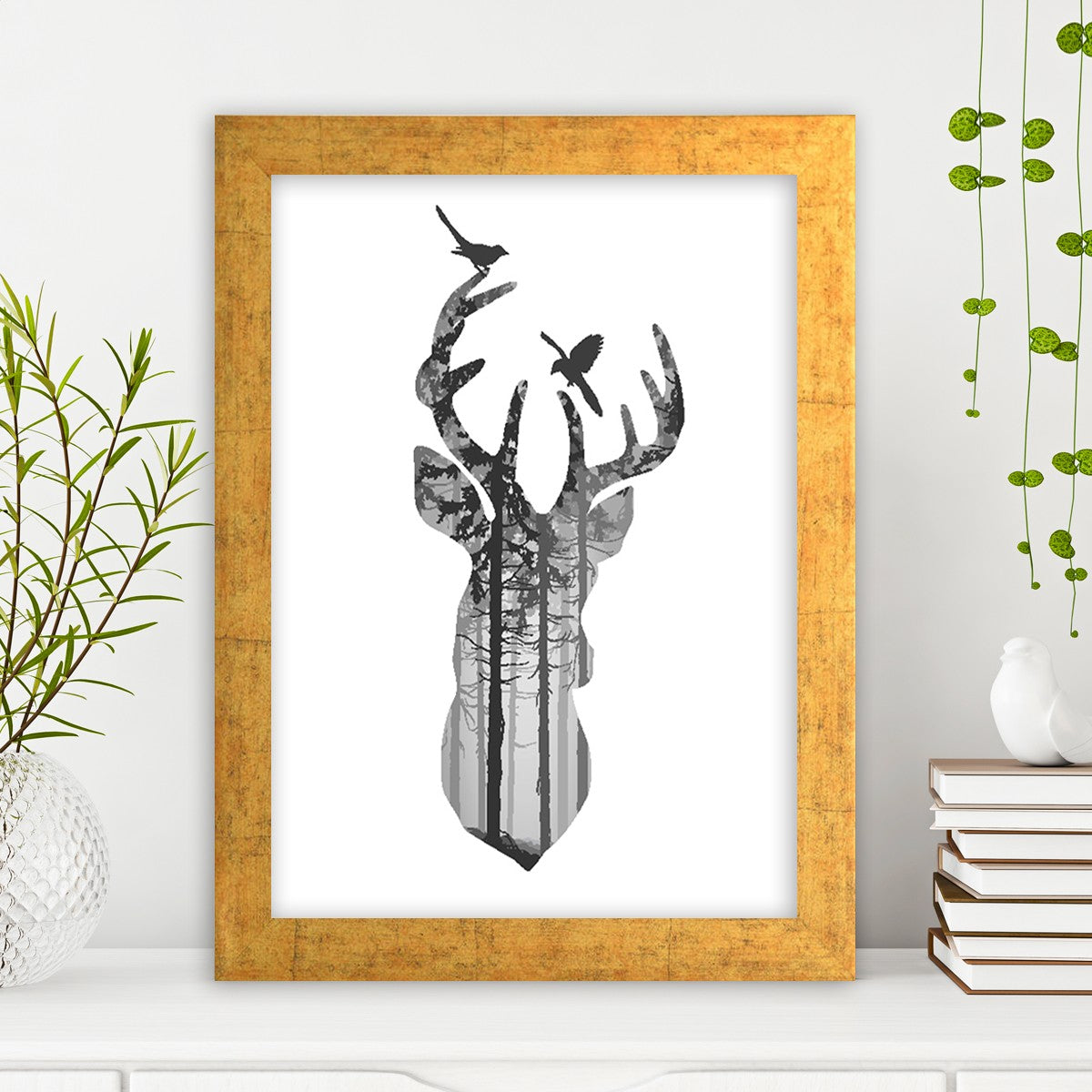 Quadro Decorativo MDF Emoldurado - Arte Multicolor 24x29cm com Moldura de Madeira 2cm