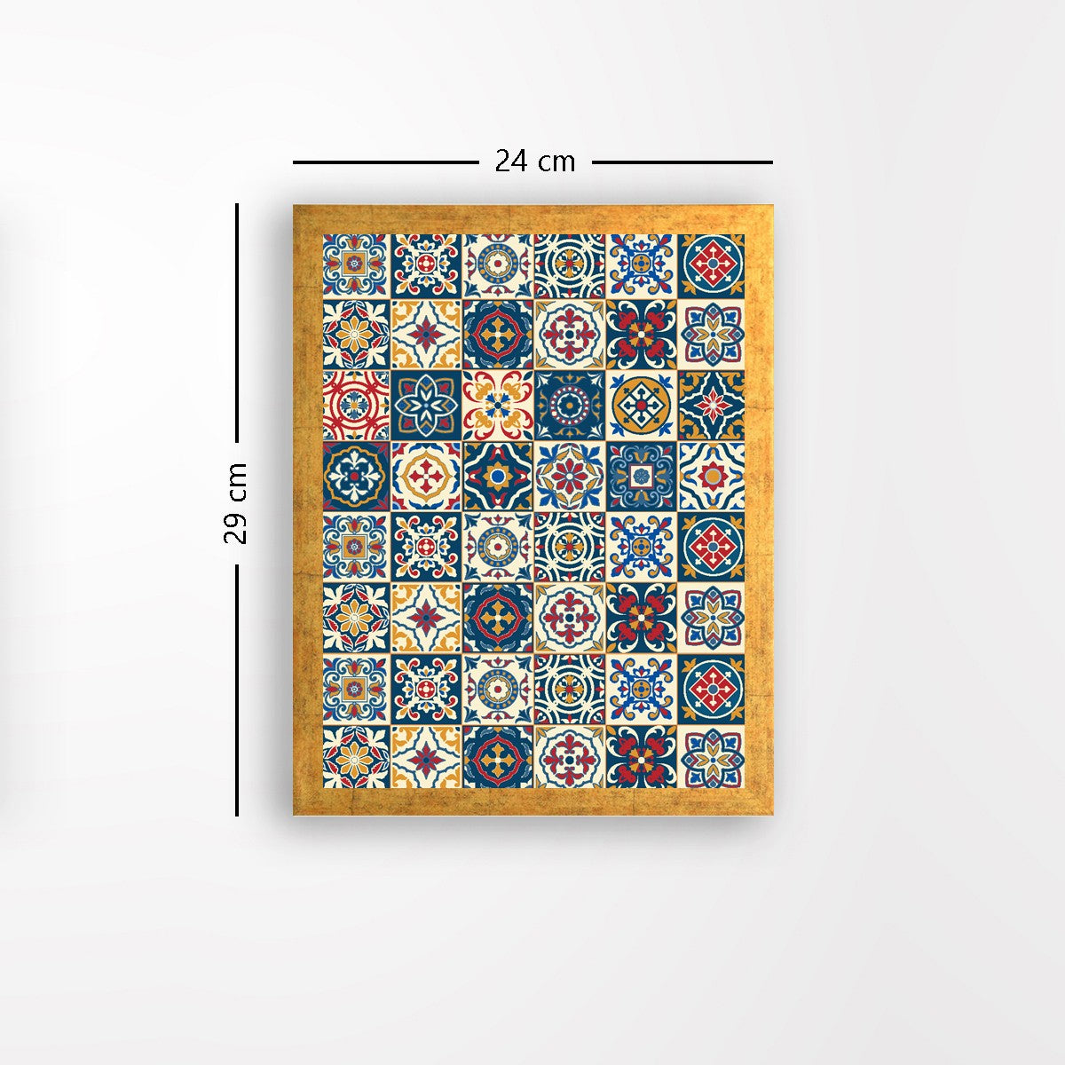 Quadro Decorativo MDF Emoldurado - Arte Multicolor 24x29cm com Moldura de Madeira 2cm