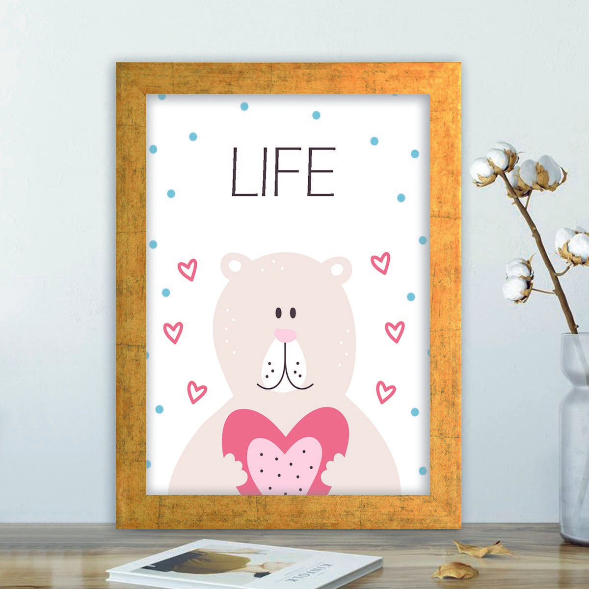 Quadro Decorativo MDF Emoldurado - Arte Multicolor 24x29cm com Moldura de Madeira 2cm