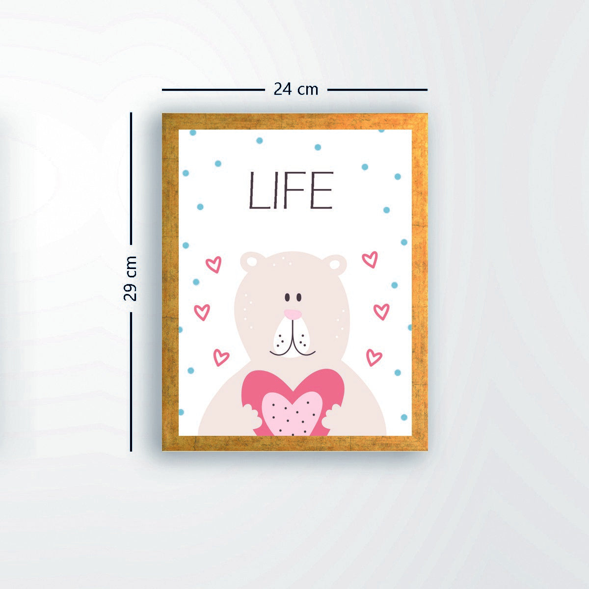 Quadro Decorativo MDF Emoldurado - Arte Multicolor 24x29cm com Moldura de Madeira 2cm