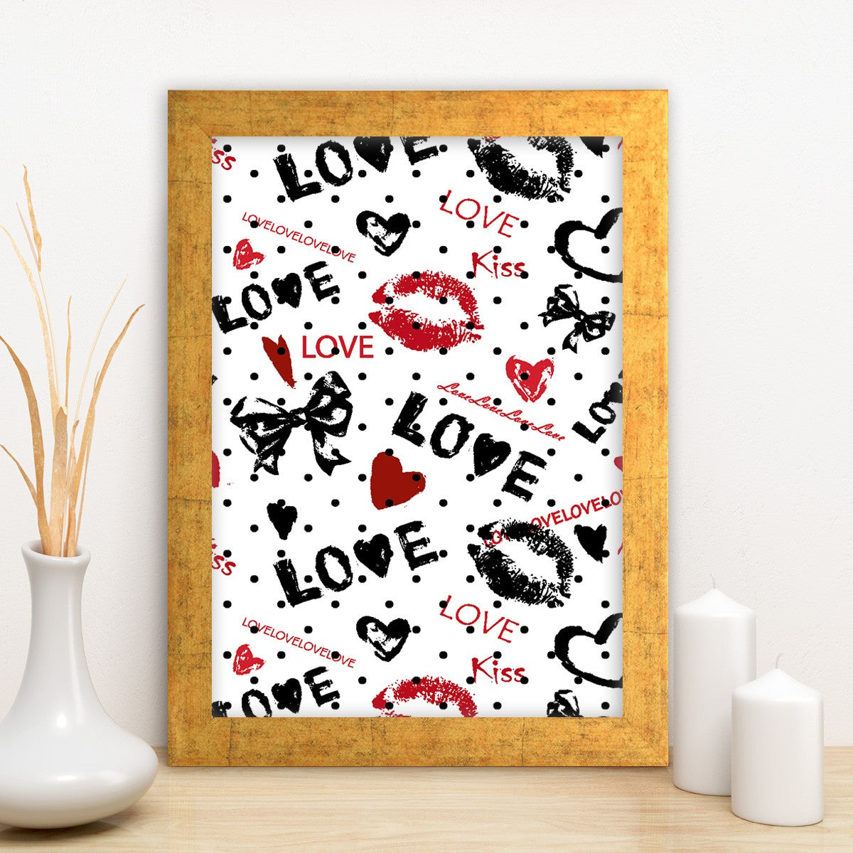 Quadro Decorativo MDF Emoldurado - Arte Multicolor 24x29cm com Moldura de Madeira 2cm