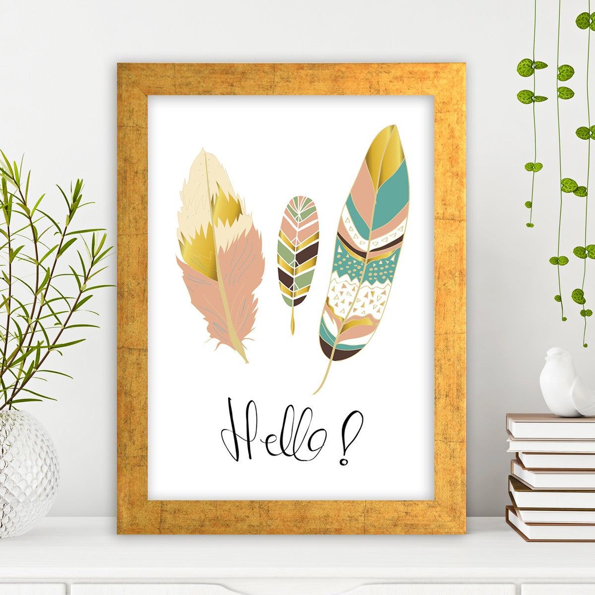 Quadro Decorativo MDF Emoldurado - Arte Multicolor 24x29cm com Moldura de Madeira 2cm