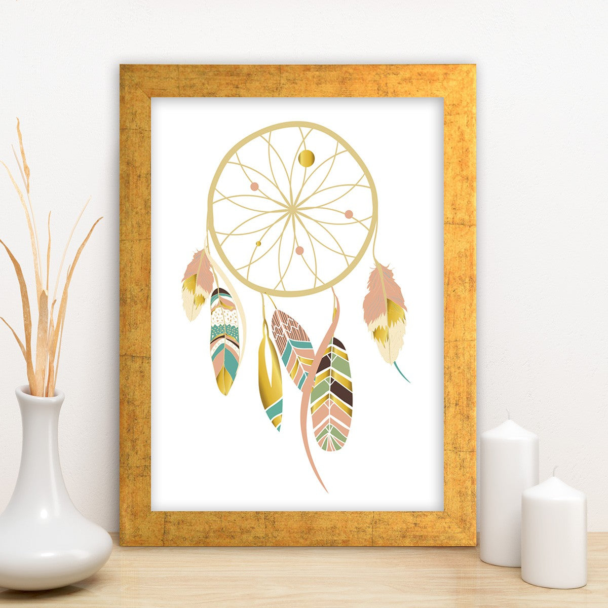 Quadro Decorativo MDF Emoldurado - Arte Multicolor 24x29cm com Moldura de Madeira 2cm