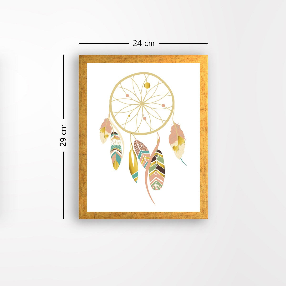 Quadro Decorativo MDF Emoldurado - Arte Multicolor 24x29cm com Moldura de Madeira 2cm