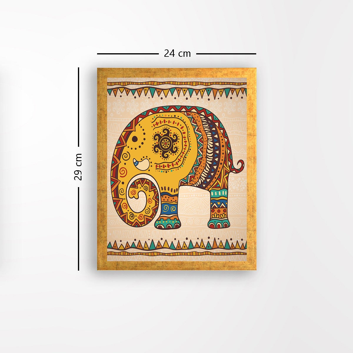 Quadro Decorativo MDF Emoldurado - Arte Multicolor 24x29cm com Moldura de Madeira 2cm