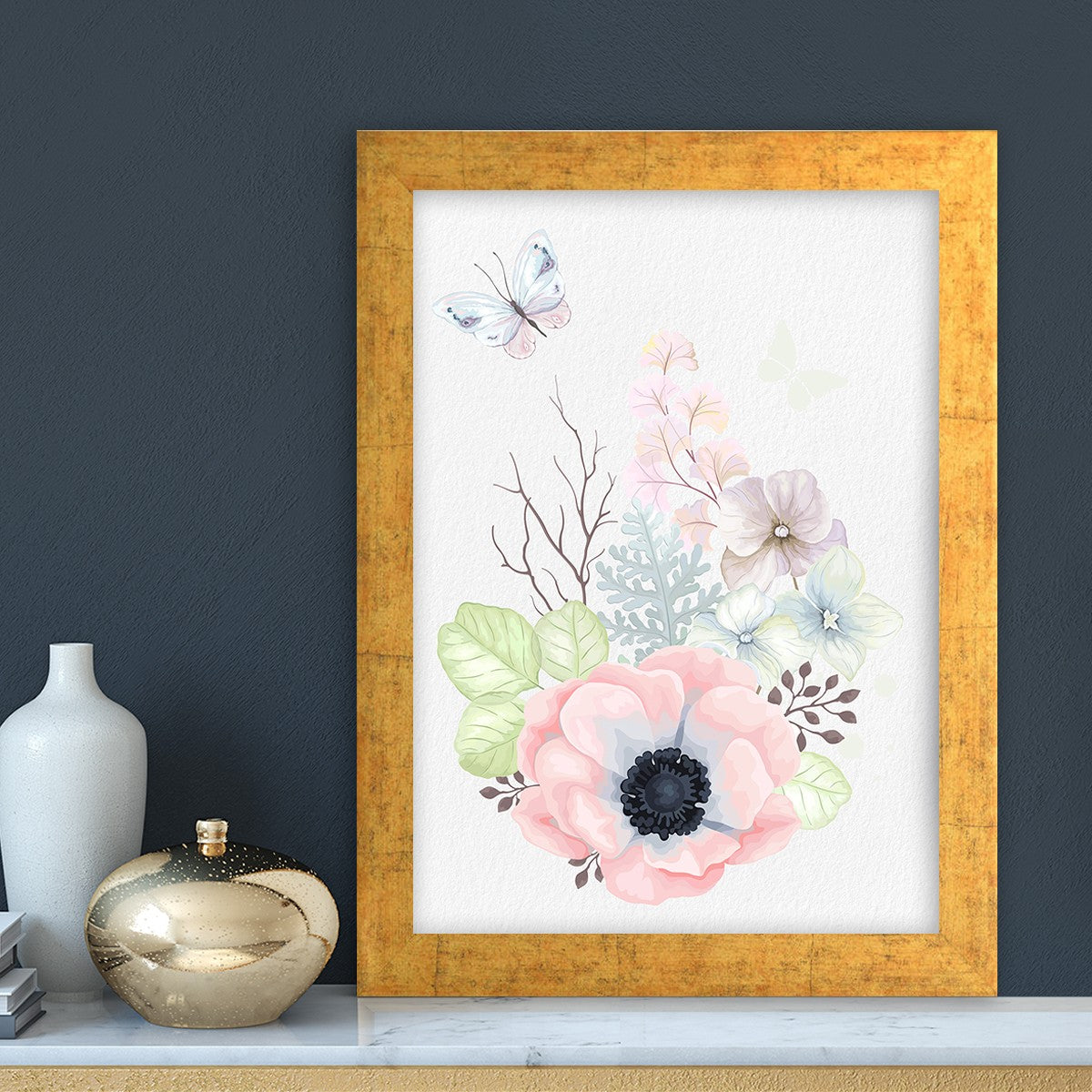 Quadro Decorativo MDF Emoldurado - Arte Multicolor 24x29cm com Moldura de Madeira 2cm