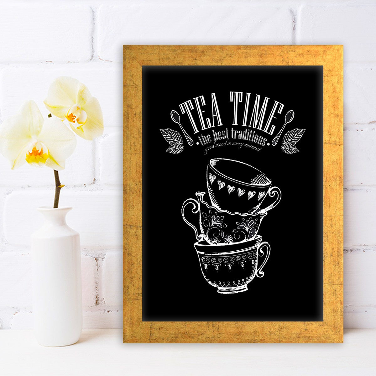 Quadro Decorativo MDF Emoldurado - Arte Multicolor 24x29cm com Moldura de Madeira 2cm