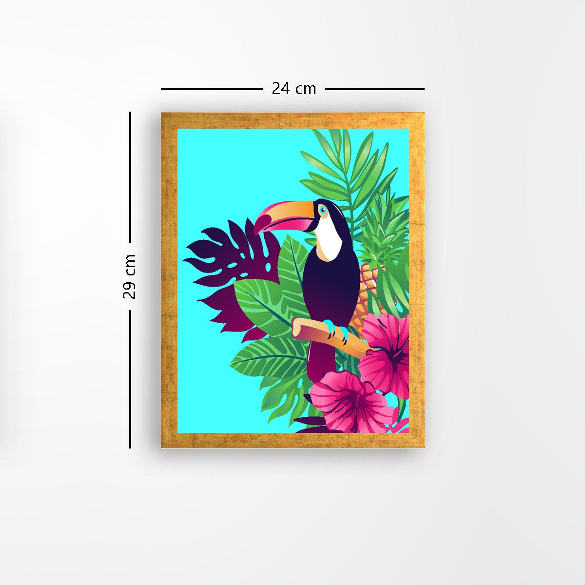 Quadro Decorativo MDF Emoldurado - Arte Multicolor 24x29cm com Moldura de Madeira 2cm