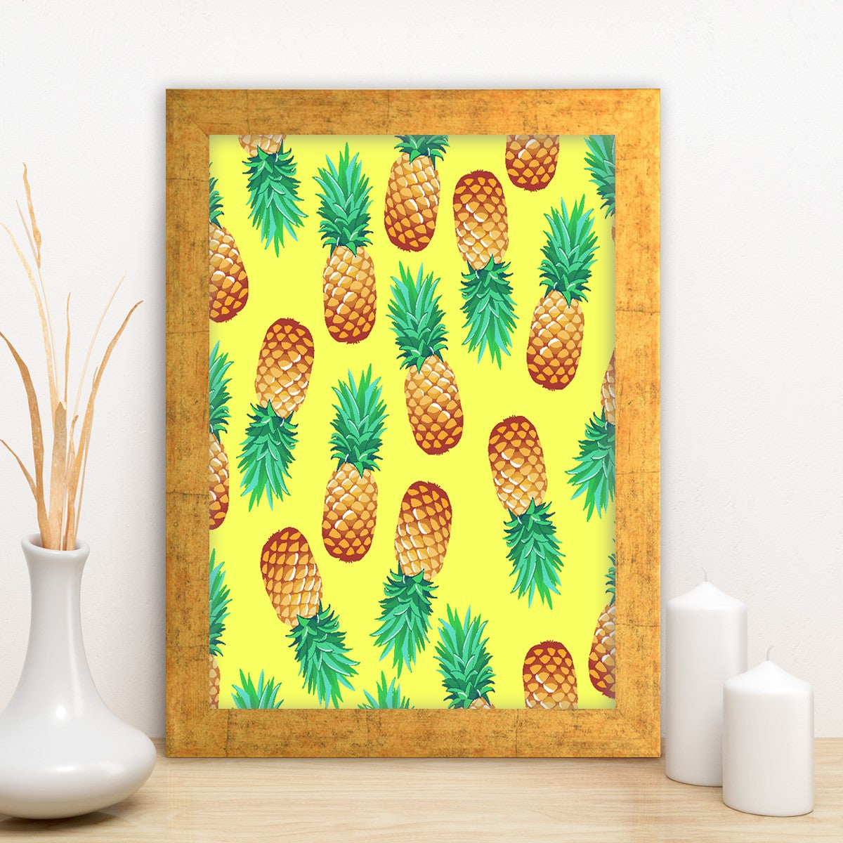 Quadro Decorativo MDF Emoldurado - Arte Multicolor 24x29cm com Moldura de Madeira 2cm