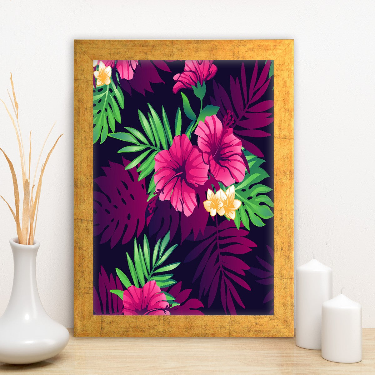 Quadro Decorativo MDF Emoldurado - Arte Multicolor 24x29cm com Moldura de Madeira 2cm