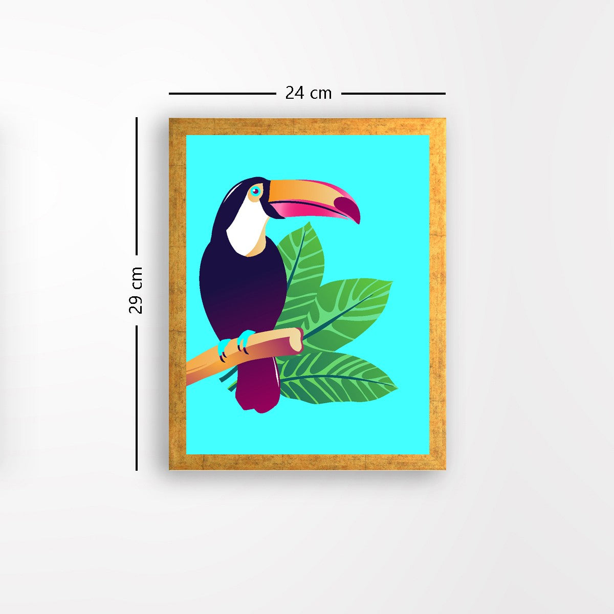 Quadro Decorativo MDF Emoldurado - Arte Multicolor 24x29cm com Moldura de Madeira 2cm