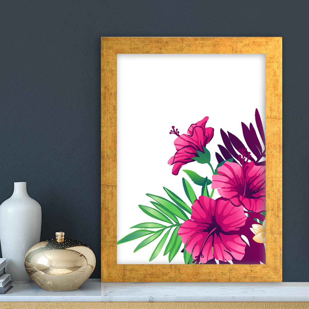 Quadro Decorativo MDF Emoldurado - Arte Multicolor 24x29cm com Moldura de Madeira 2cm