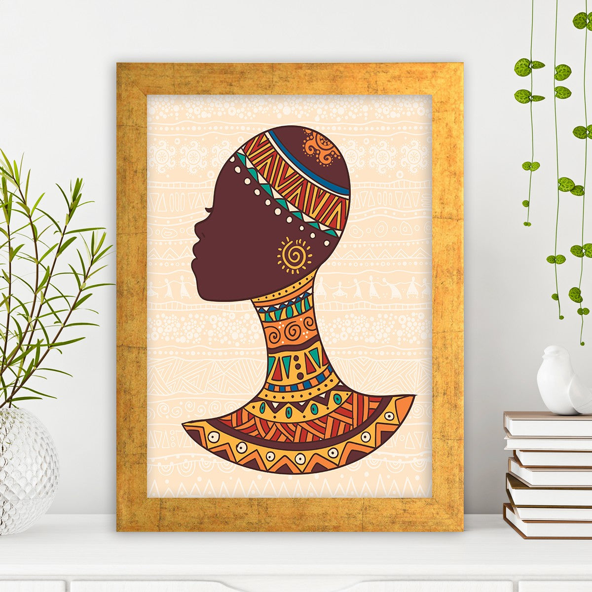 Quadro Decorativo MDF Emoldurado - Arte Multicolor 24x29cm com Moldura de Madeira 2cm