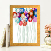 Quadro Decorativo MDF Emoldurado - Arte Multicolor 24x29cm com Moldura de Madeira 2cm