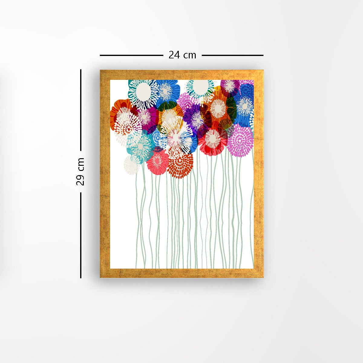 Quadro Decorativo MDF Emoldurado - Arte Multicolor 24x29cm com Moldura de Madeira 2cm