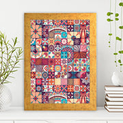 Quadro Decorativo MDF Emoldurado - Arte Multicolor 24x29cm com Moldura de Madeira 2cm