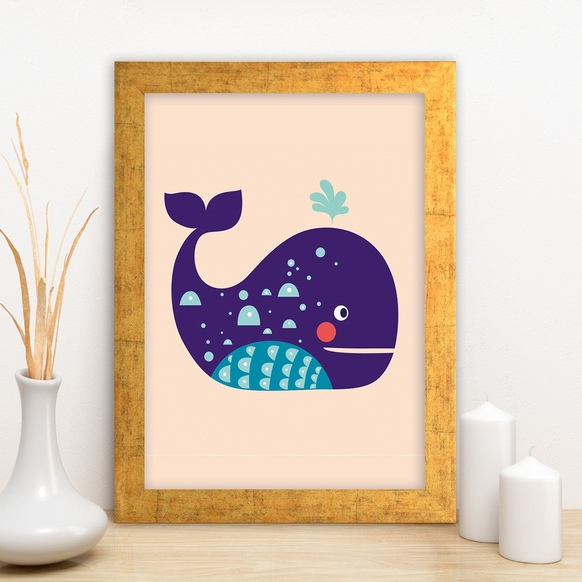 Quadro Decorativo MDF Emoldurado - Arte Multicolor 24x29cm com Moldura de Madeira 2cm