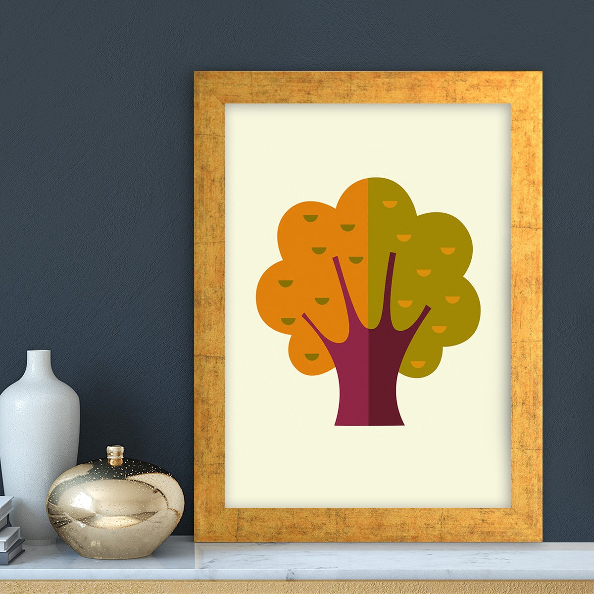 Quadro Decorativo MDF Emoldurado - Arte Multicolor 24x29cm com Moldura de Madeira 2cm