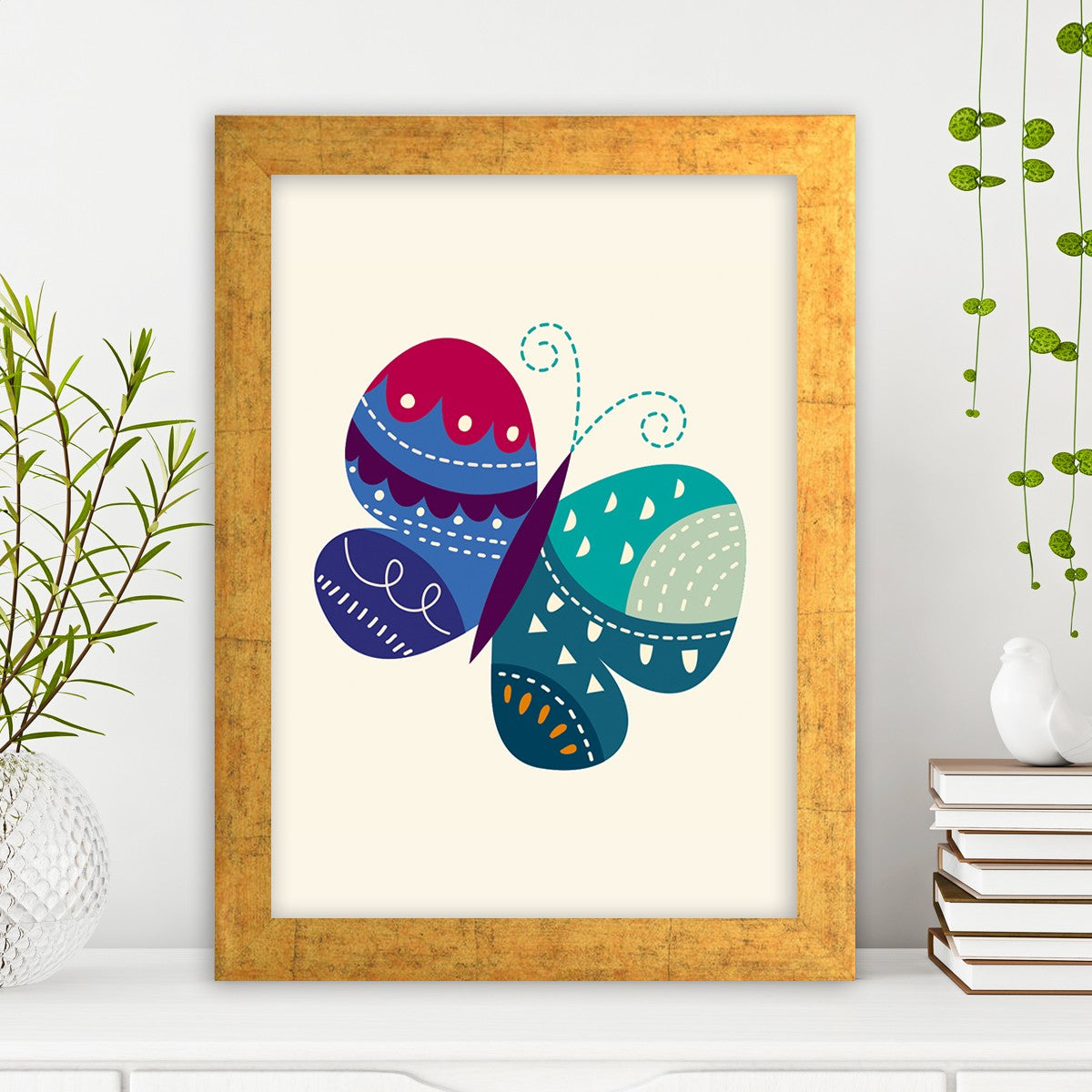 Quadro Decorativo MDF Emoldurado - Arte Multicolor 24x29cm com Moldura de Madeira 2cm