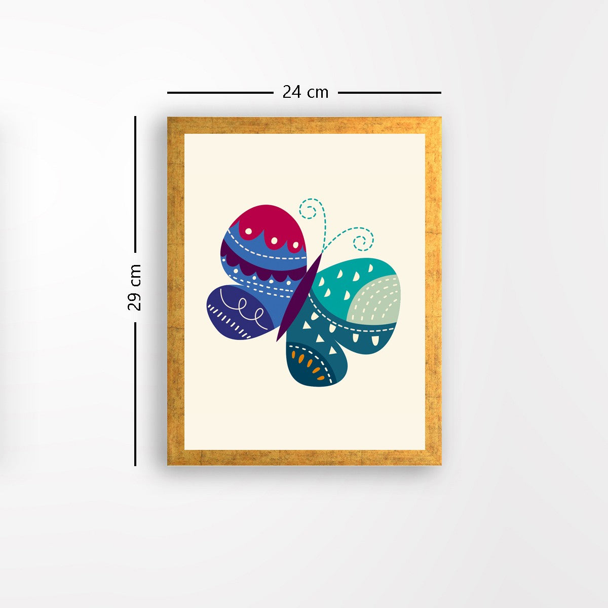 Quadro Decorativo MDF Emoldurado - Arte Multicolor 24x29cm com Moldura de Madeira 2cm