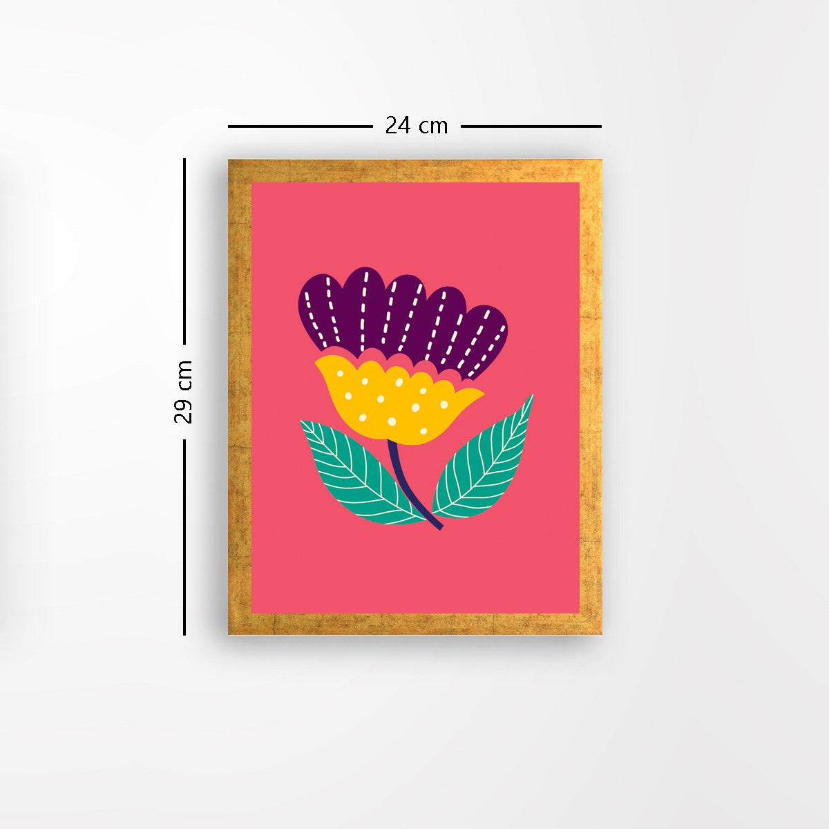 Quadro Decorativo MDF Emoldurado - Arte Multicolor 24x29cm com Moldura de Madeira 2cm