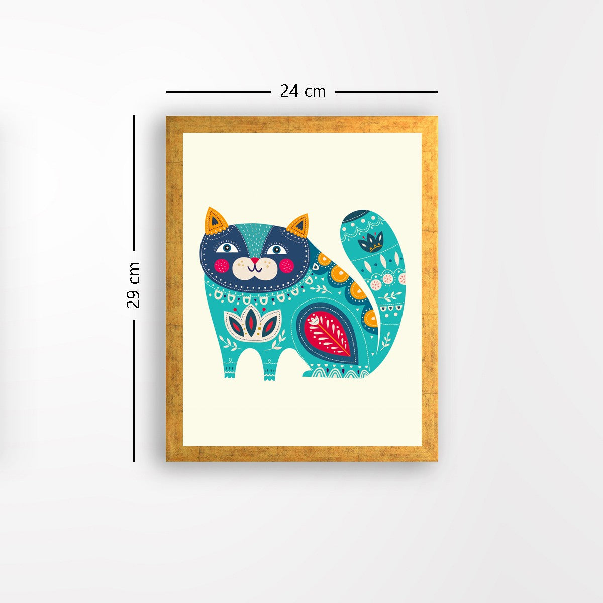 Quadro Decorativo MDF Emoldurado - Arte Multicolor 24x29cm com Moldura de Madeira 2cm