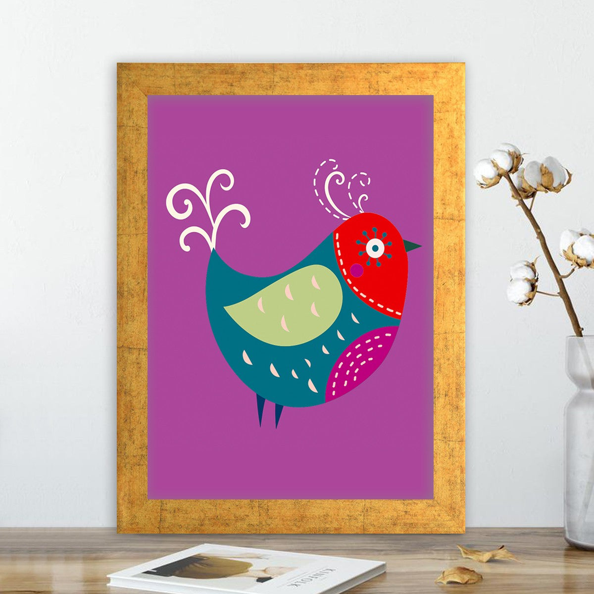 Quadro Decorativo MDF Emoldurado - Arte Multicolor 24x29cm com Moldura de Madeira 2cm