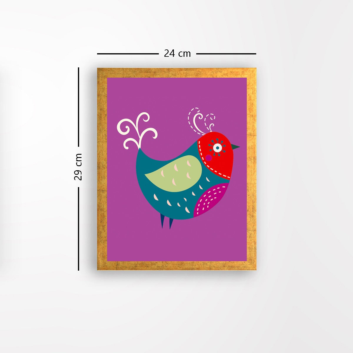 Quadro Decorativo MDF Emoldurado - Arte Multicolor 24x29cm com Moldura de Madeira 2cm