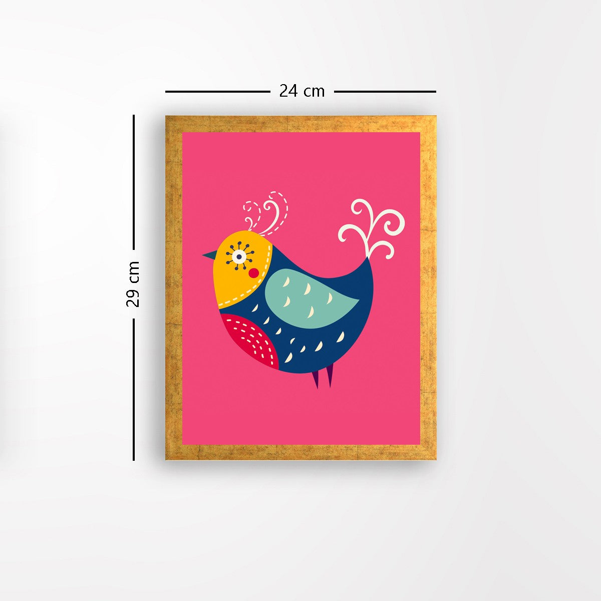 Quadro Decorativo MDF Emoldurado - Arte Multicolor 24x29cm com Moldura de Madeira 2cm