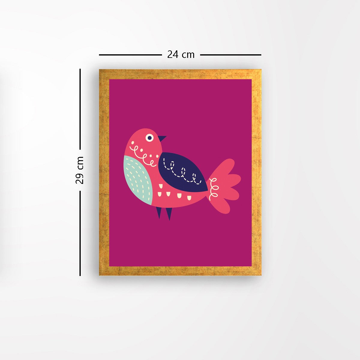 Quadro Decorativo MDF Emoldurado - Arte Multicolor 24x29cm com Moldura de Madeira 2cm