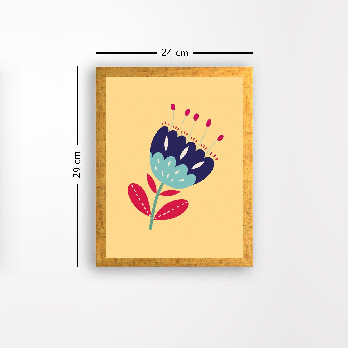 Quadro Decorativo MDF Emoldurado - Arte Multicolor 24x29cm com Moldura de Madeira 2cm